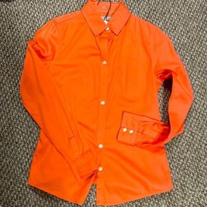 Banana Republic practically NEW L/S fitted blouse in tangerine color